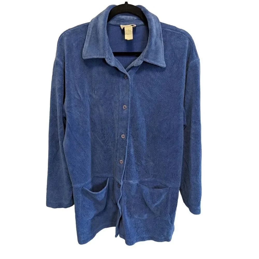 Nordstrom Blue Button Down Shirt/Jacket with Two Pockets in Front Size Large